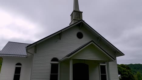 aerial push in to zionville baptist church in zionville nc, north carolina