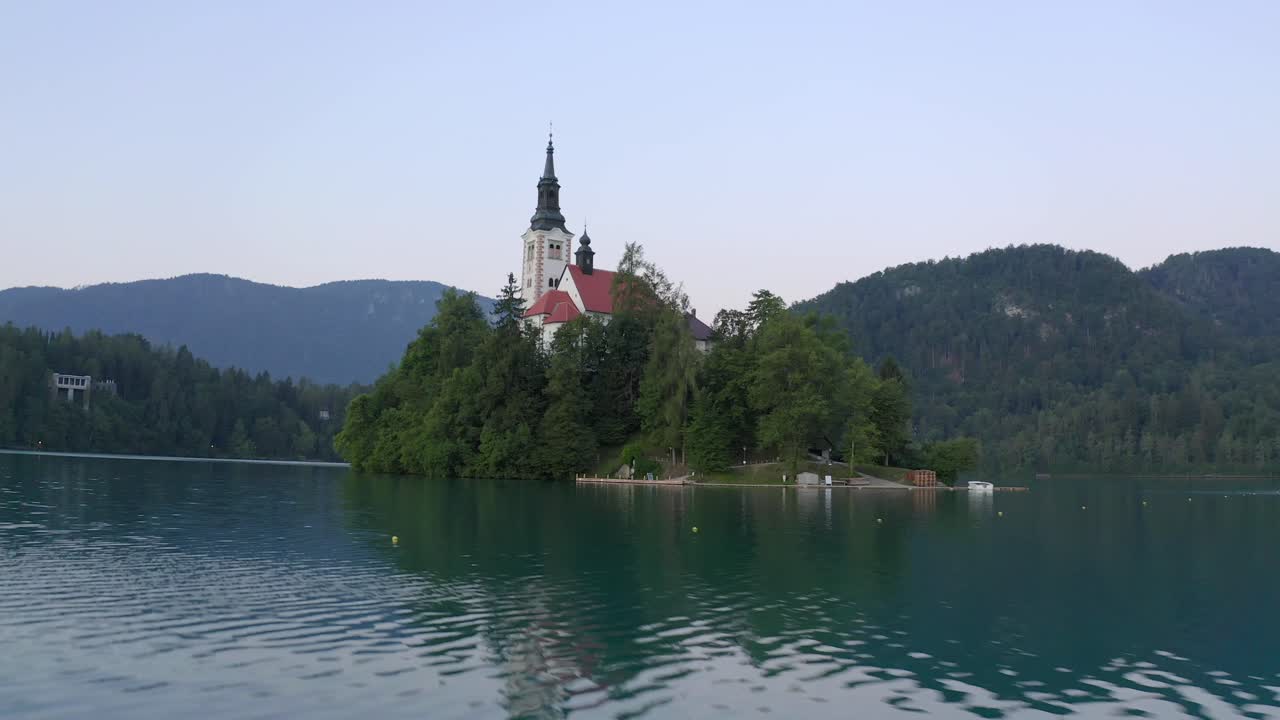 Lago di Bled Alba Slovenia Chiesa Isola Viaggio Europa Drone Aereo