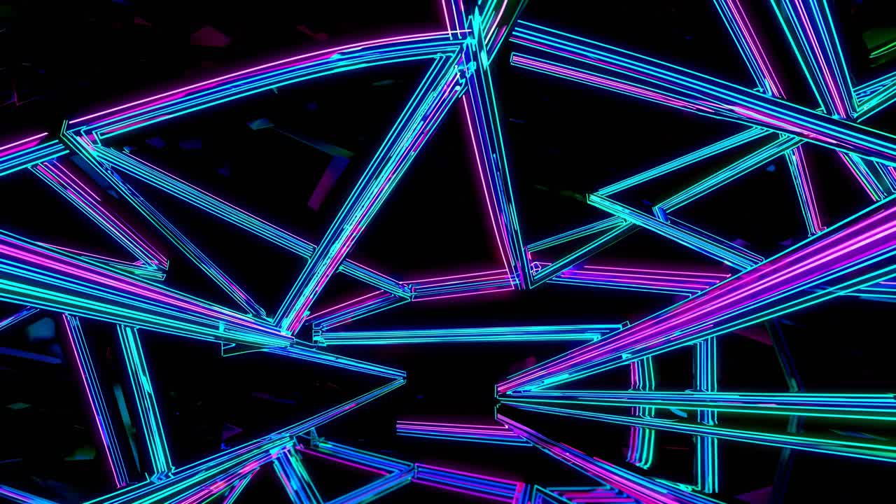 Neon Geometric Abstract Shapes