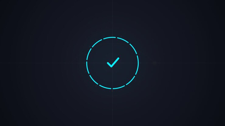 Abstract Digital Loading Animation with Checkmark Completion