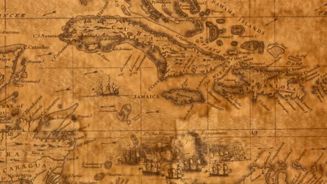 Mapa-Antiguo-De-Cuba,-Yucatán-Y-Bahamas