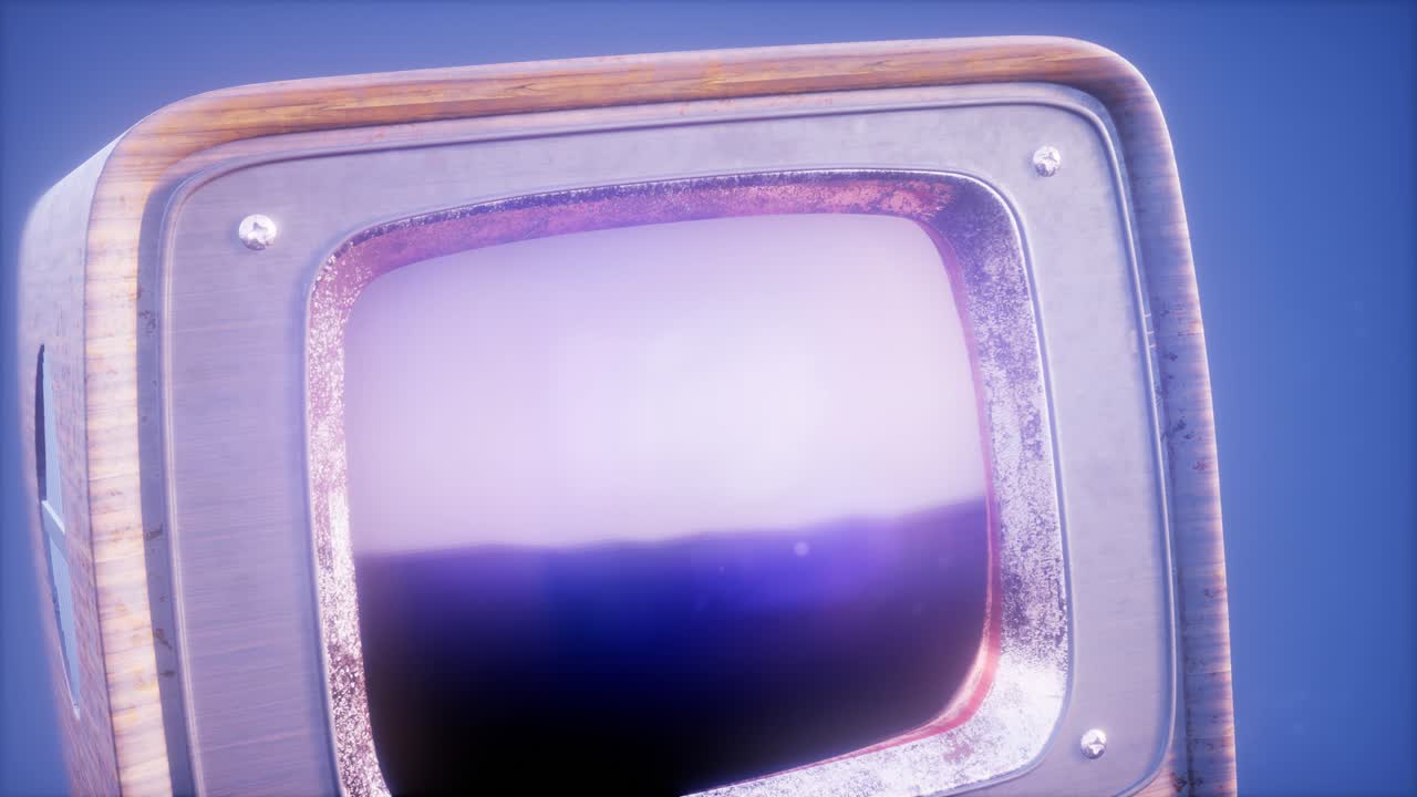 푸른 하늘 배경에 레트로 tv