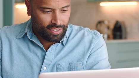 Man,-laptop-and-working-on-web-look-at-time