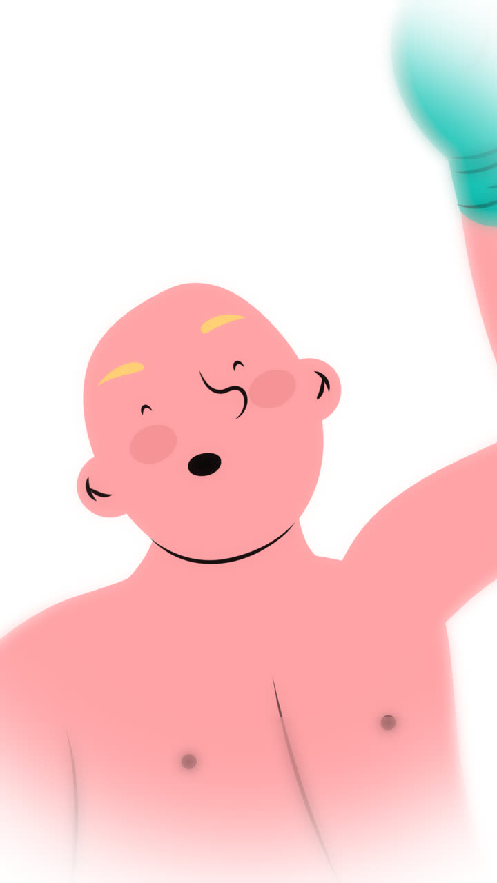 Un'animazione di un'illustrazione di pugilato disegnata a mano
