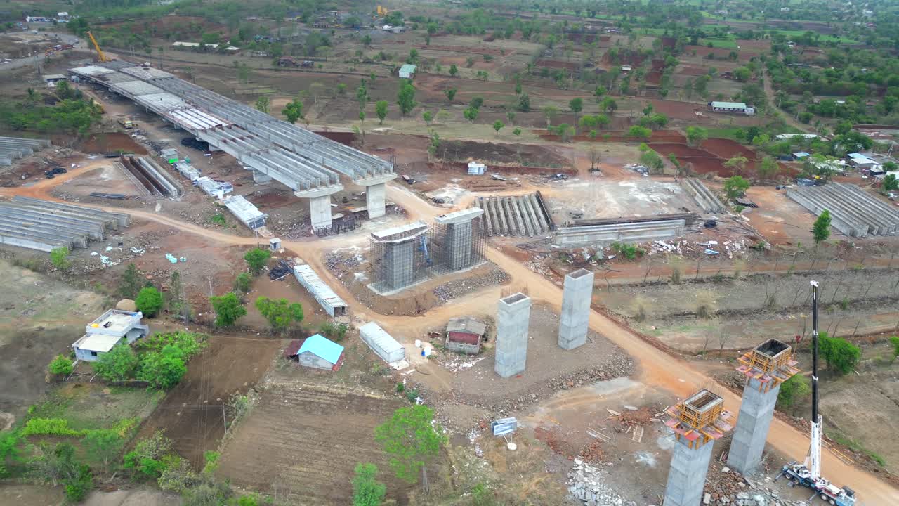 making road bridge drone view