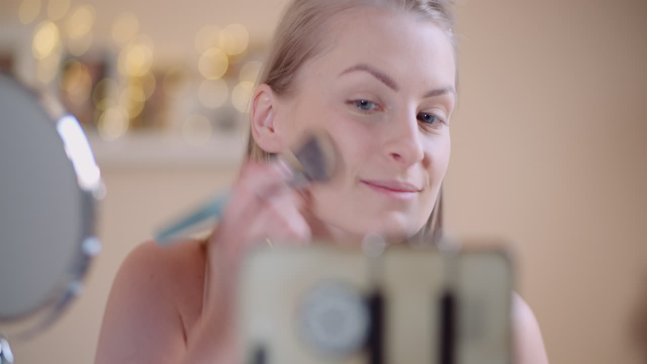 maquilladora femenina que imparte un curso de maquillaje en línea que se transmite en las redes sociales 1