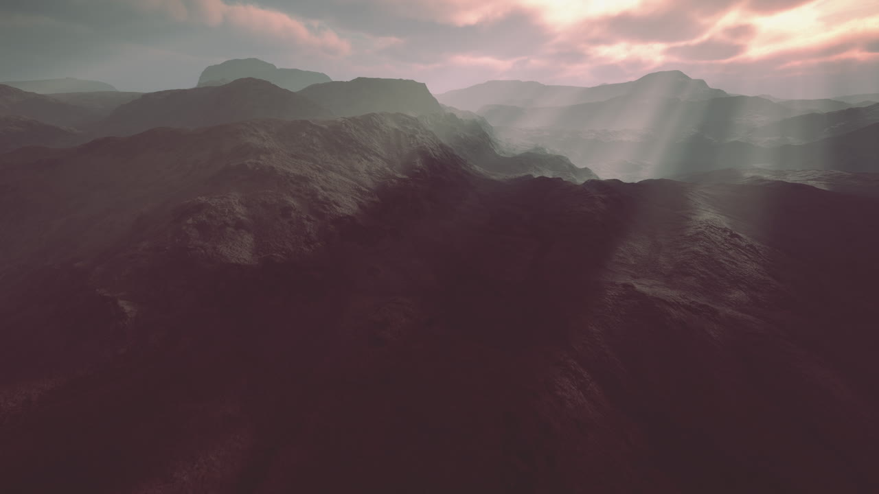 campo de piedra en densa niebla en las tierras altas