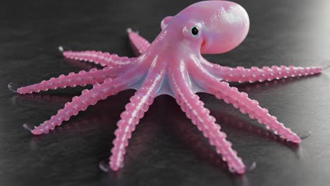 a beautifully rendered octopus with vibrant pink colors and intricate details, showcasing its unique features and graceful form on a textured surface