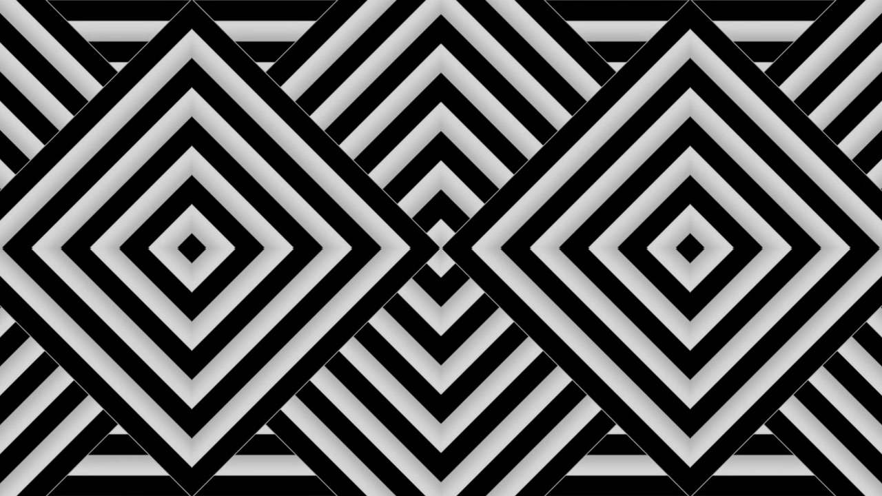 Abstract Black and White Geometric Optical Illusion Pattern Loop