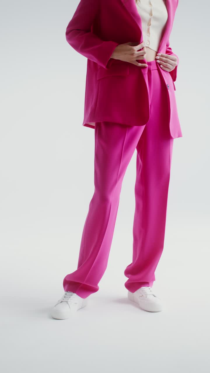 Pink Suit and Sneakers Fashion