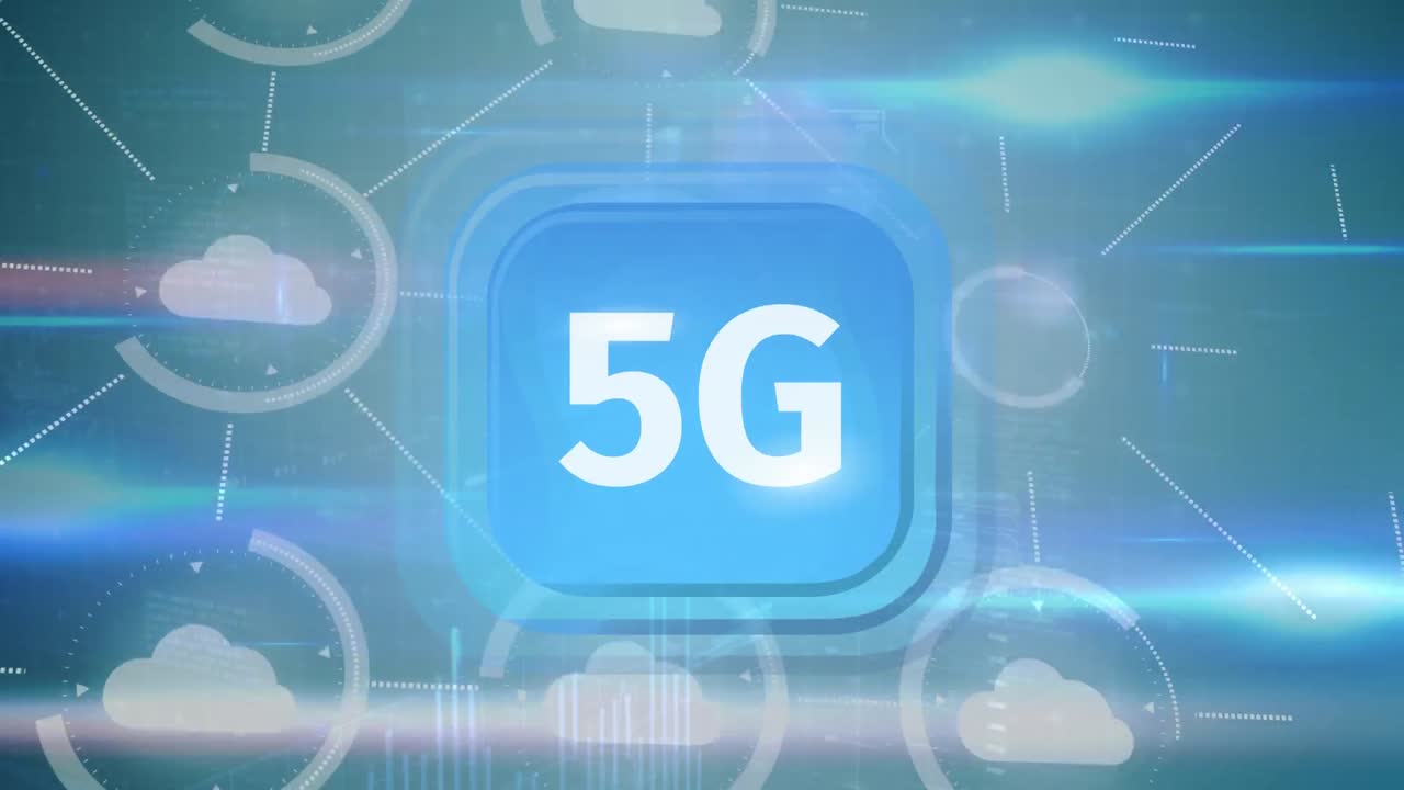 animazione del pulsante 5g con reti