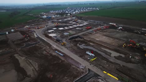 establecimiento de un tiro de un gran sitio de construcción para el desarrollo de nuevas casas