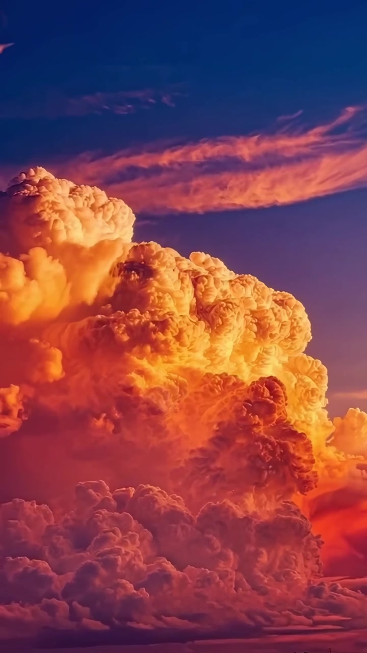 Stunning Sunset Sky with Colorful Cumulonimbus Clouds