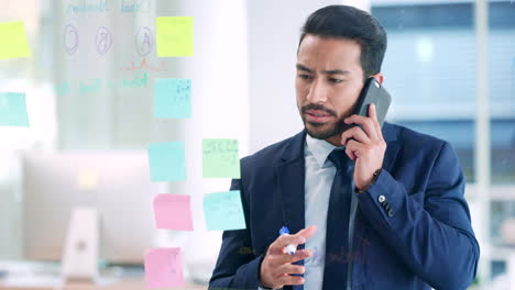 male office worker writing creative business ideas