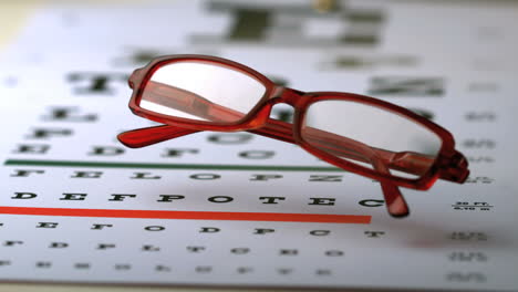 reading glasses falling on an eye test