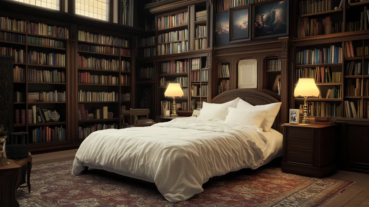 Elegant Library Bedroom