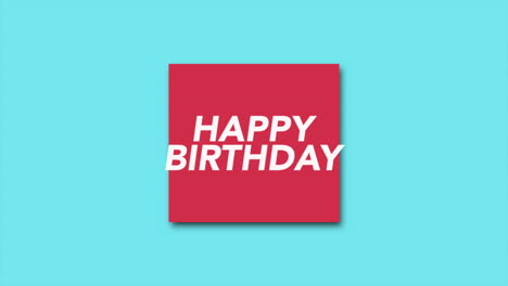 happy birthday in frame on blue modern gradient