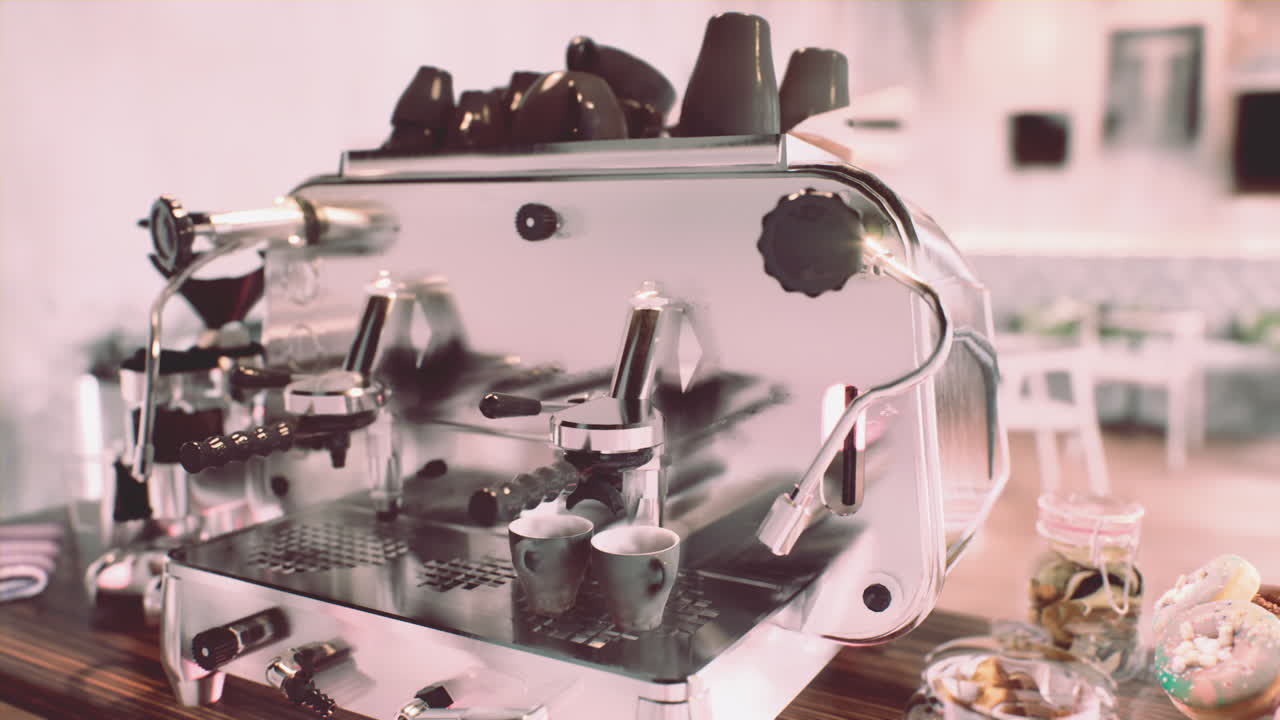Macchina da caffè espresso nell'ufficio loft