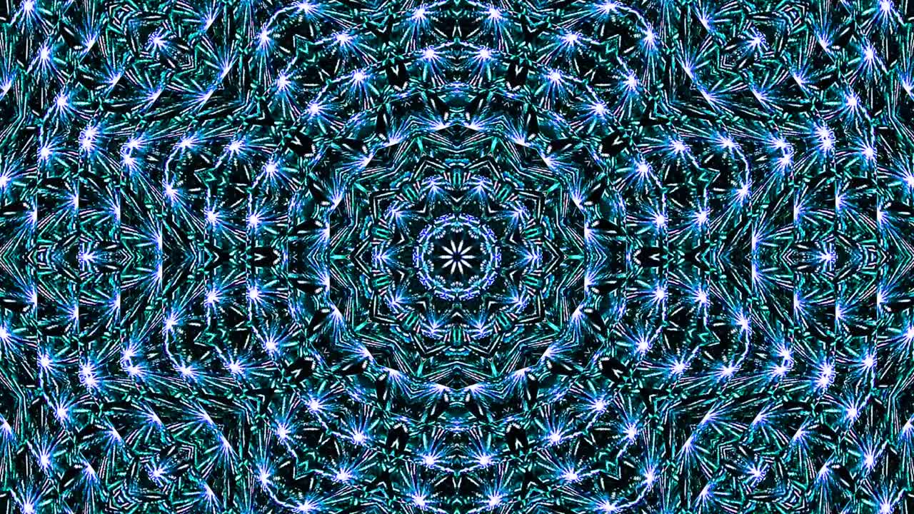 hermoso caleidoscopio abstracto que brilla, una luz radiante que regula los movimientos sutiles