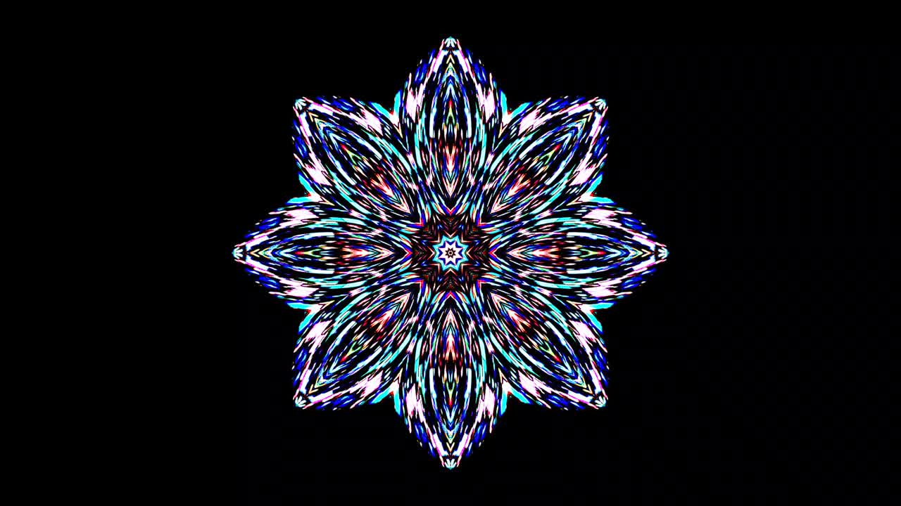 아름답고 추상적인 칼레도스코프, 빛나는 빛, 미묘한 움직임을 조절하는 빛.