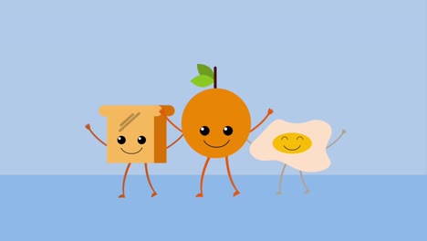 dibujos animados de comida kawaii