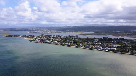 aerial view of leisure island - exclusive residential suburb in knysna lagoon