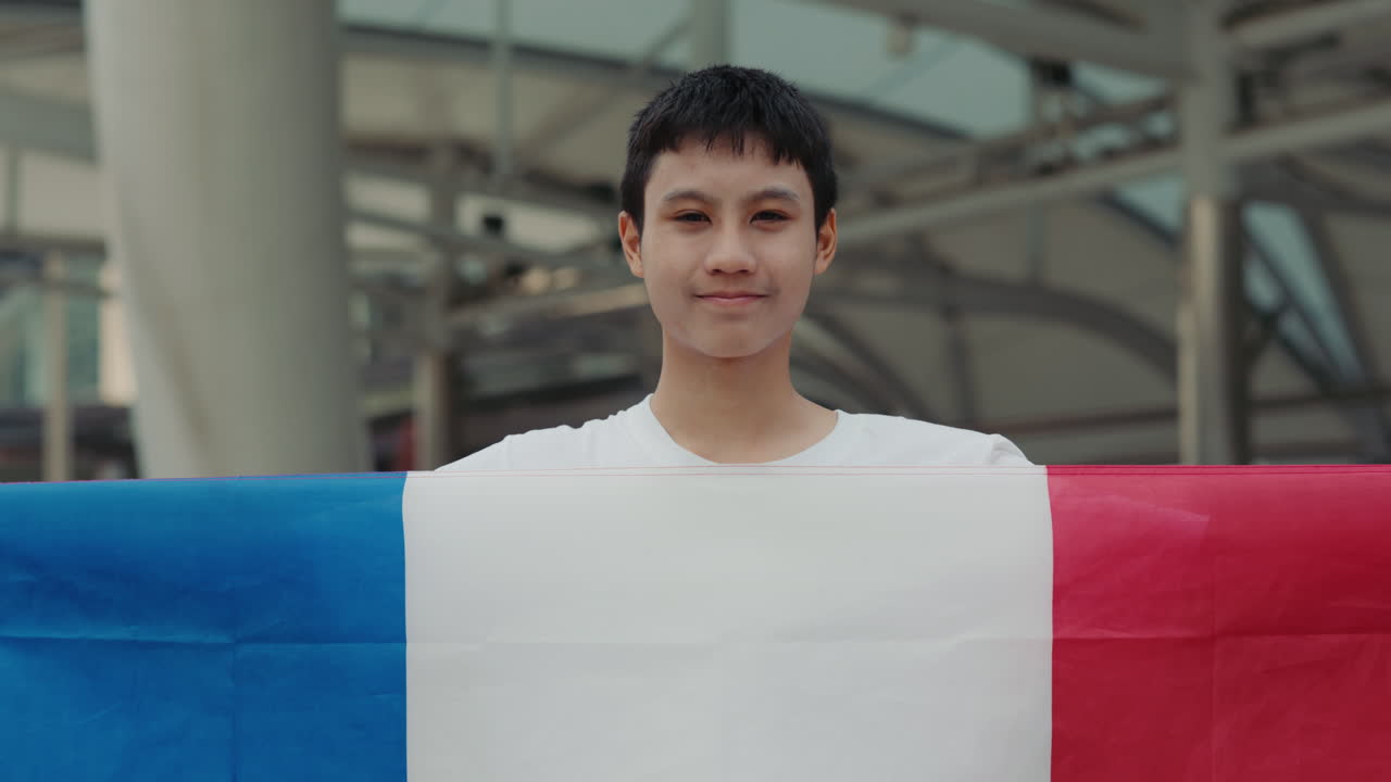 Teenager with French Flag