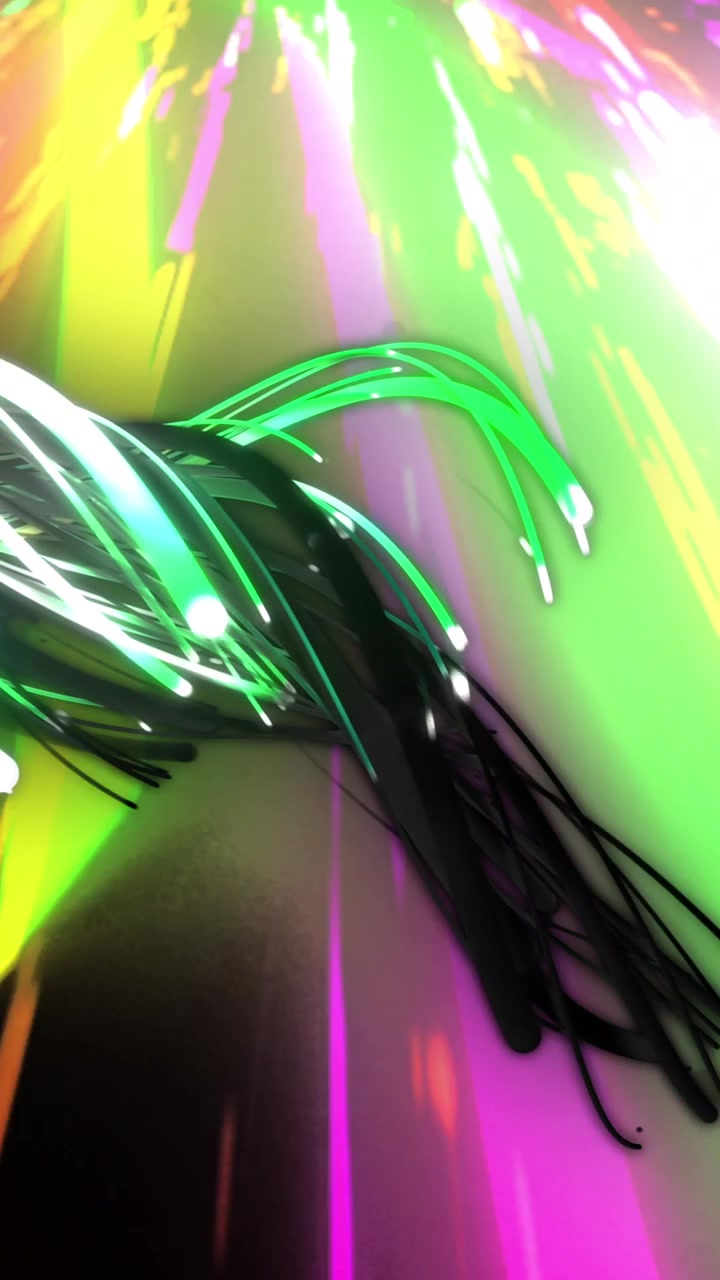 Animazione di una spirale rotante che si muove in loop continuo su scie luminose