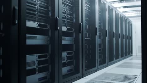 exploring the interior of a modern data center: a glimpse into high-performance computing infrastructure with rows of server racks and advanced technology