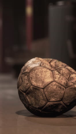 old and worn soccer ball