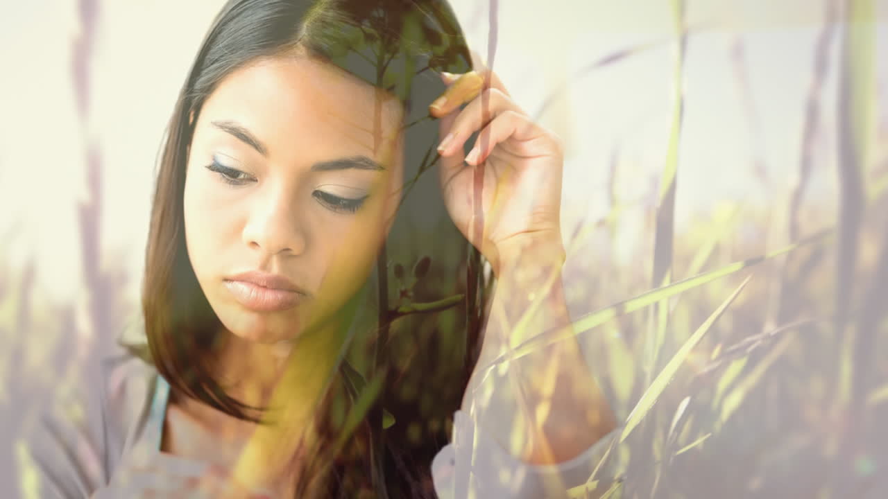 필드에 대해 화를 내는 여성의 디지털 애니메이션