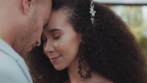 love, dance and bride at wedding for commitment