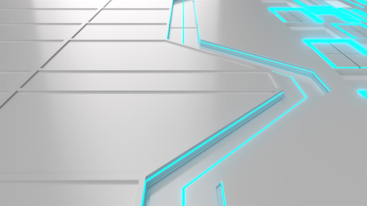 fondo futurista en bucle blanco con líneas y elementos brillantes azules