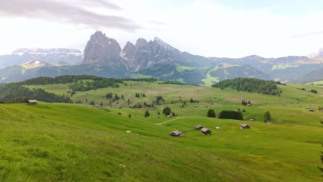 sassolungo mountain group from seiser alm alpine meadow
