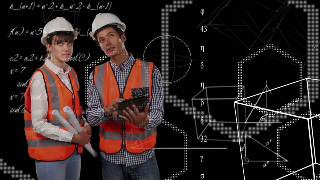 lavoratori del sito che chattano sullo sfondo animato.