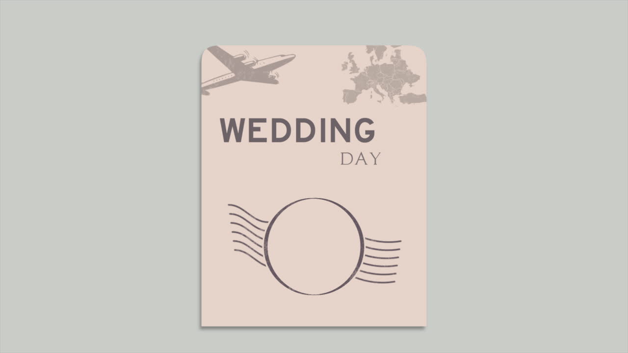 close-up teks hari pernikahan dan paspor dengan kompas navigasi dan hati