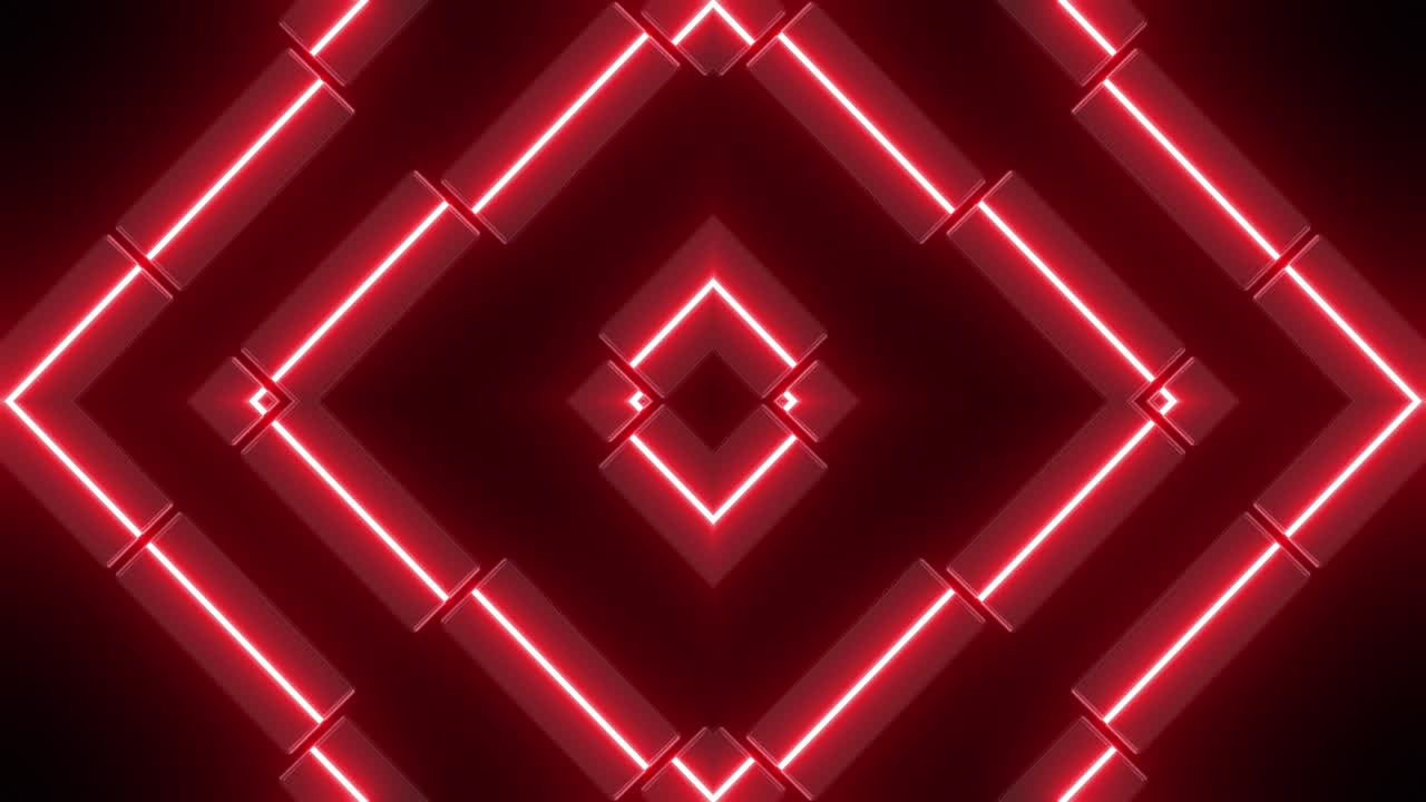 patrón geométrico de neón rojo