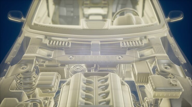 Detailed Car Engine and Other Parts