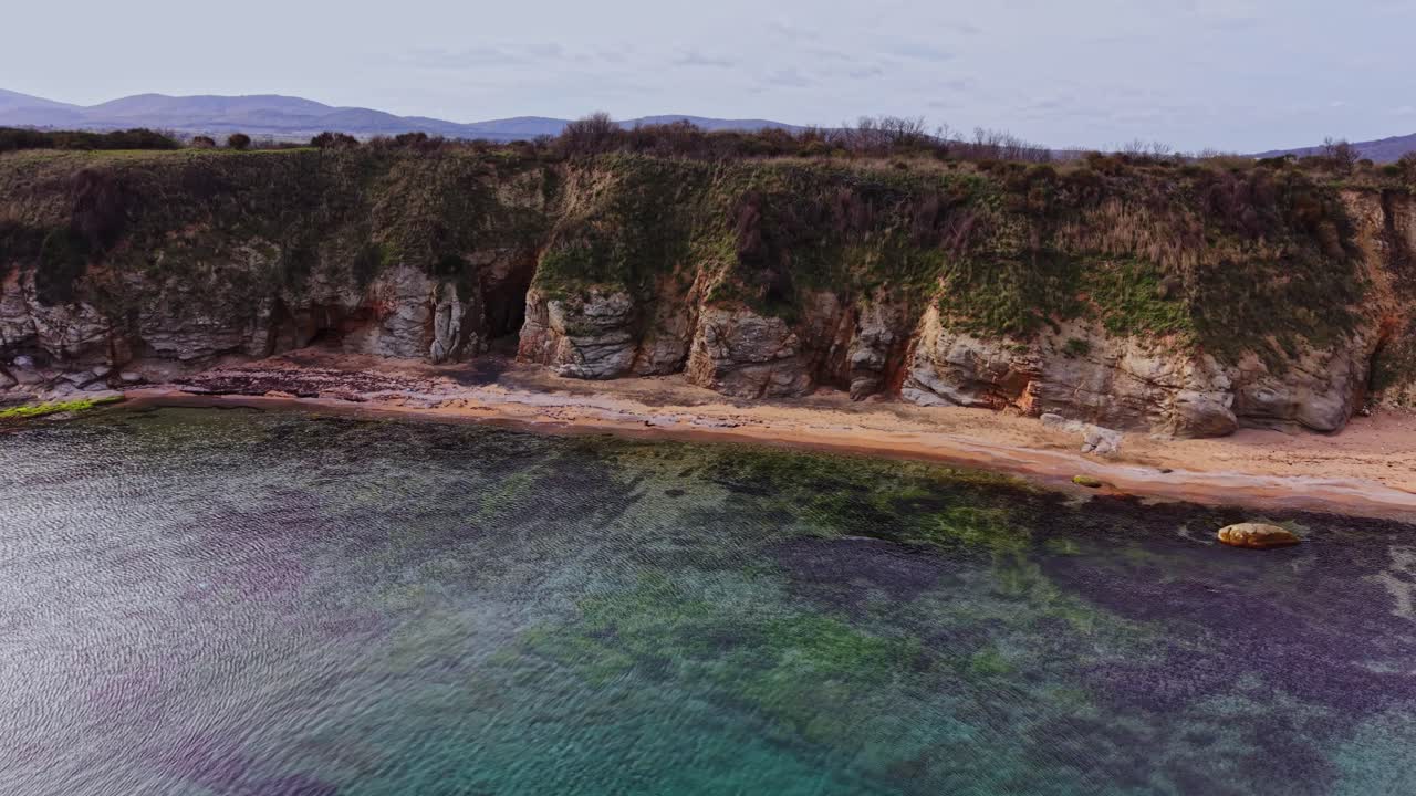 Beautiful aerial view of a coastal cliff in Bulgaria captured by drone