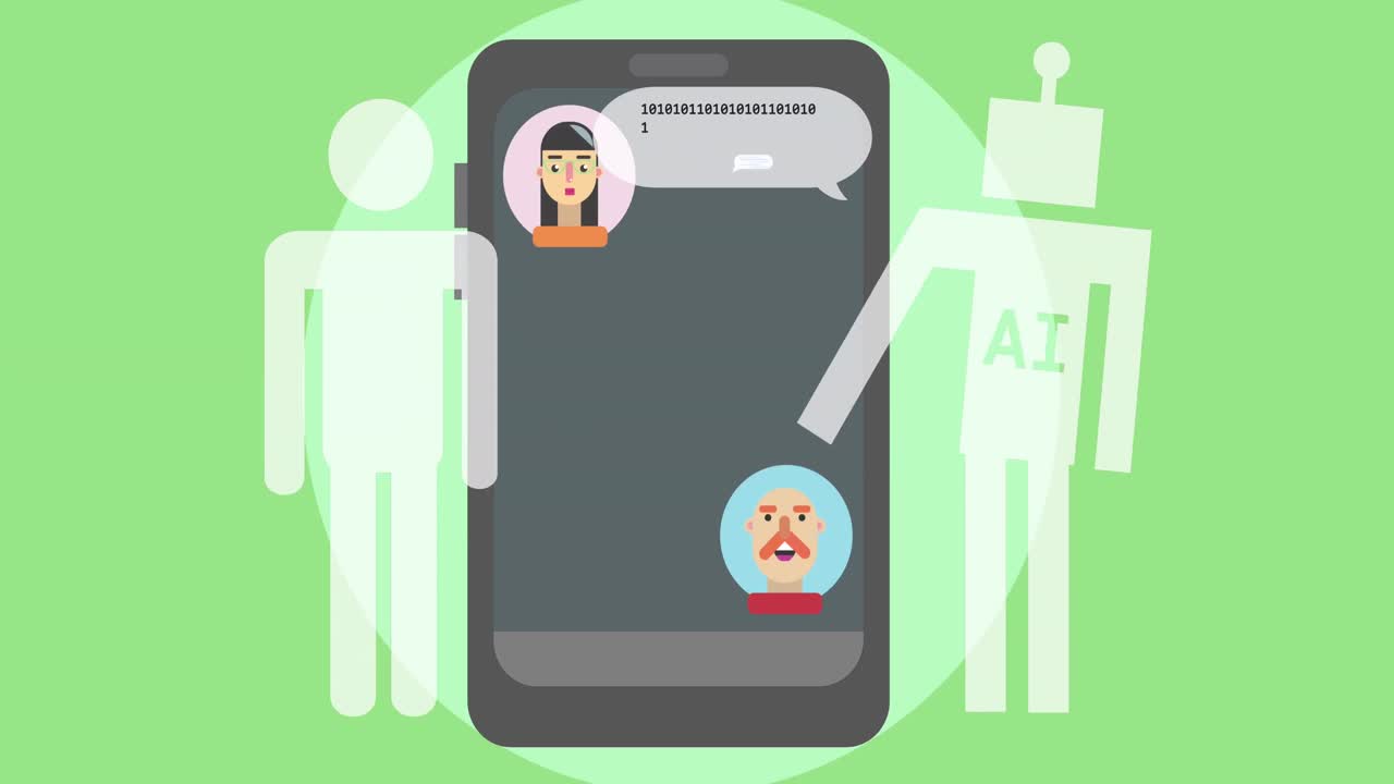 스마트 폰에서 채팅의 애니메이션 및 ai 데이터 처리