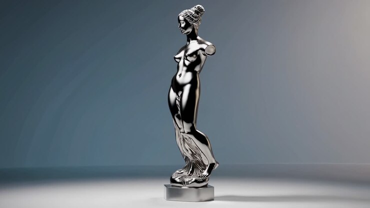 Statua Metallica di una Dea Classica