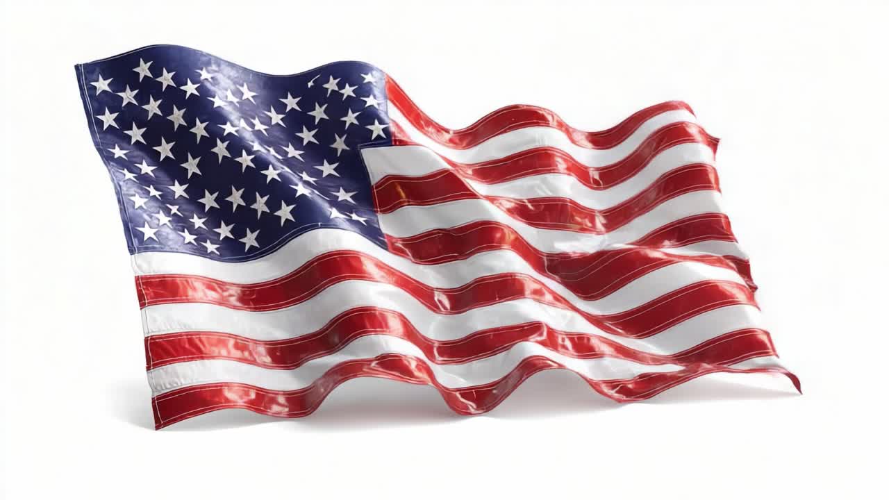 Vinkende Amerikansk Flagg i Bevegelse Fanget Over To Fantastiske Rammer, som Fremhever de Levende Fargene og Teksturen til det Nasjonale Symbolet i en Fengslende Fremvisning