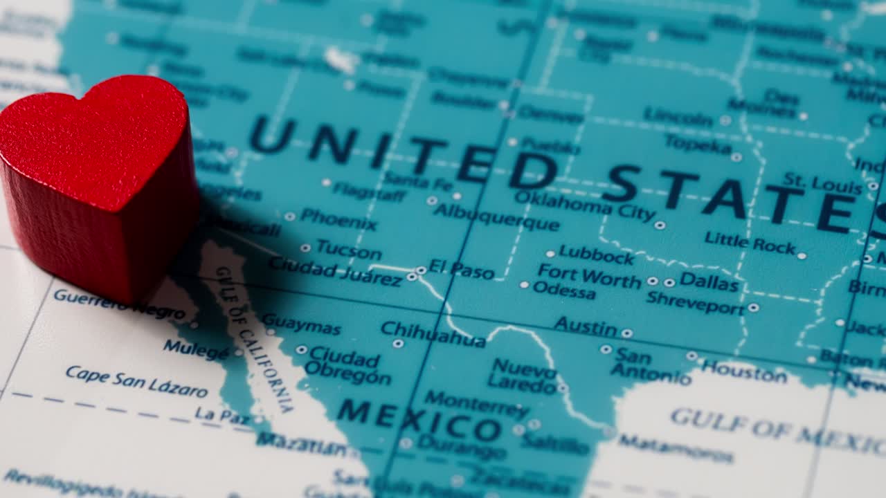 Zooming in love heart mapping in the usa travel inspiration topographical view emotional journey