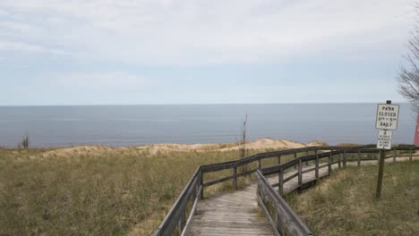 Dolly-motion-back-across-the-old-boardwalk-planks