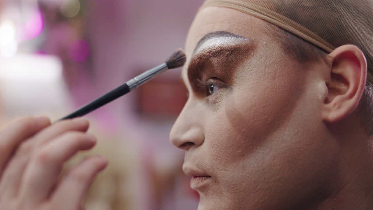 Drag Queen Applying Makeup