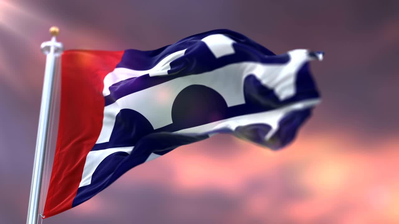 해가 지는 데 모인 (des moines) 의 발, 미국 아이오와 주 - 루프