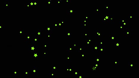 green stars on black background