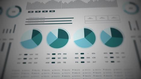 estadísticas, datos del mercado financiero, análisis e informes, números y gráficos. vídeo de apertura animado en bucle.
