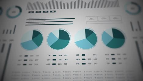 statistics, financial market data, analysis and reports, numbers and graphs. loopable animated opening video.