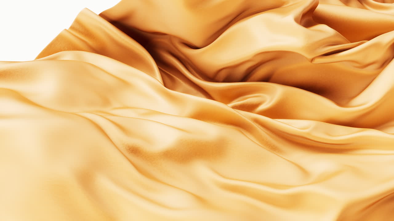 Flowing golden wave cloth background, 3d rendering.
